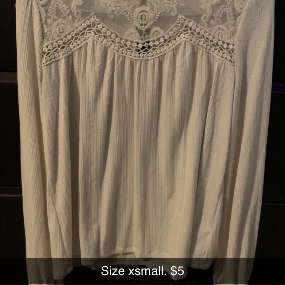 Maurices Cream Lace Detail Blouse